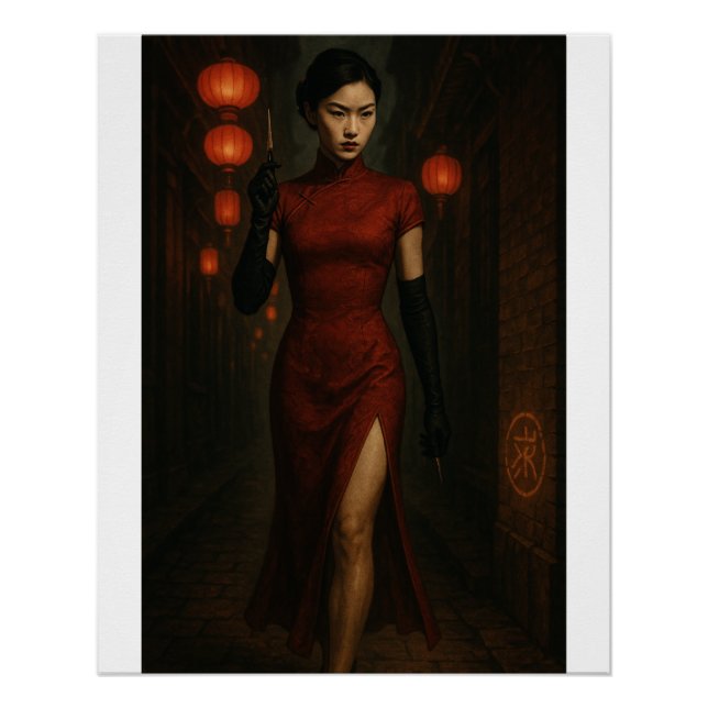 Poster Qipao Assassin chinois - Code de la criminalité (Devant)