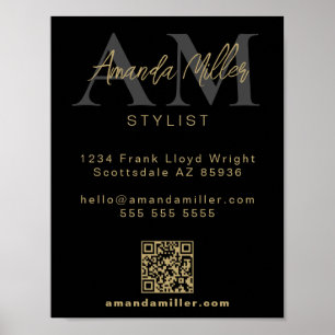 Poster QR Code Moderne Minimaliste Monogramme Télécharger