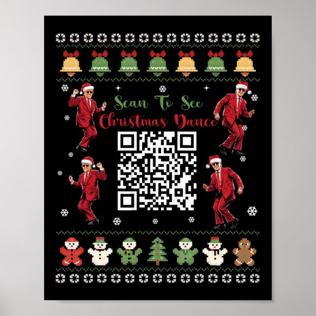 Poster Qr Trump Dance Code President Dance Code Christmas (Devant)
