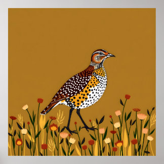Poster Quail Brown localisée Abstraite