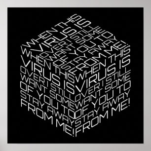 Poster Quand ce virus sera terminé Cube de texte blanc