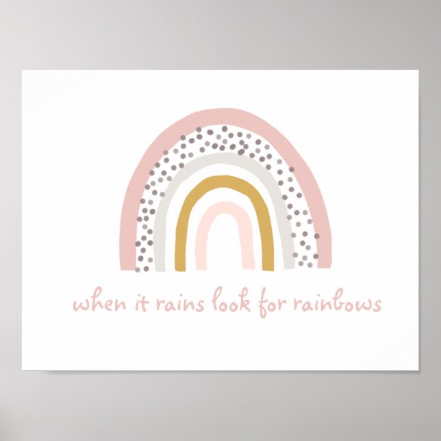 Poster Quand Il Pleut Chercher Rainbows Boho (Devant)