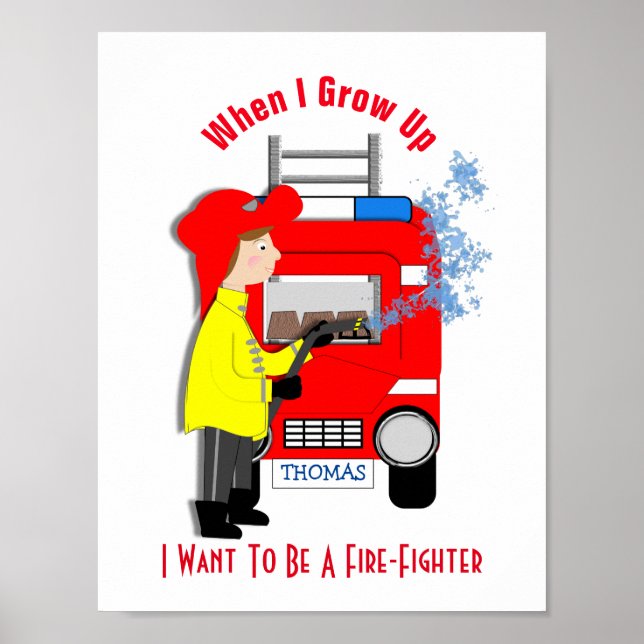 Poster Quand Je Crois, Je Veux Être Pompier (Devant)