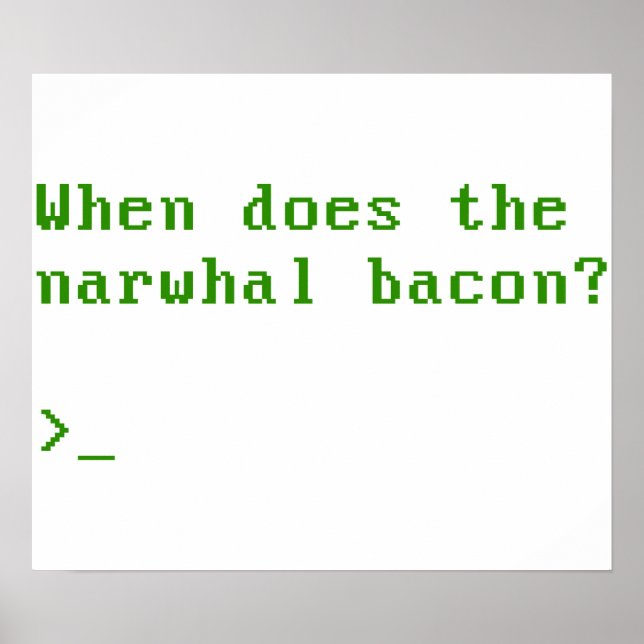 Poster Quand la question Reddit VGA de Narwhal Bacon (Devant)