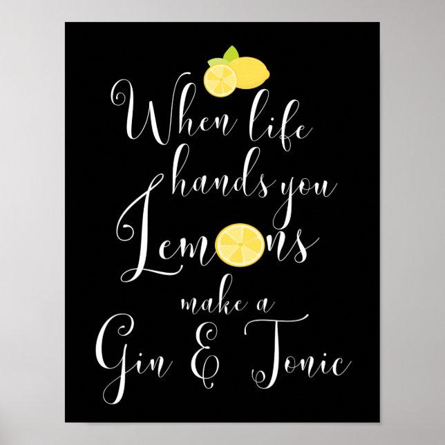 Poster Quand La Vie Vous Met Les Citrons Typographie (Devant)