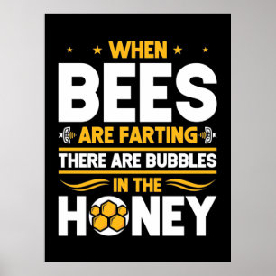Poster Quand les abeilles sont en train de pailler