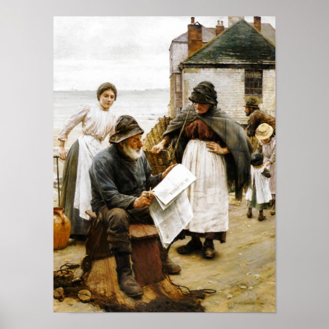 Poster Quand Les Bateaux Sont Éloignés Walter Langley (Devant)
