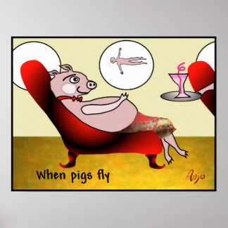 Poster Quand les cochons volent par Anjo Lafin