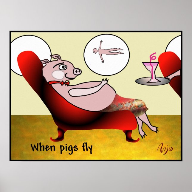 Poster Quand les cochons volent par Anjo Lafin (Devant)