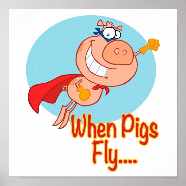 Poster quand les cochons volent super héros vol porcin de (Devant)
