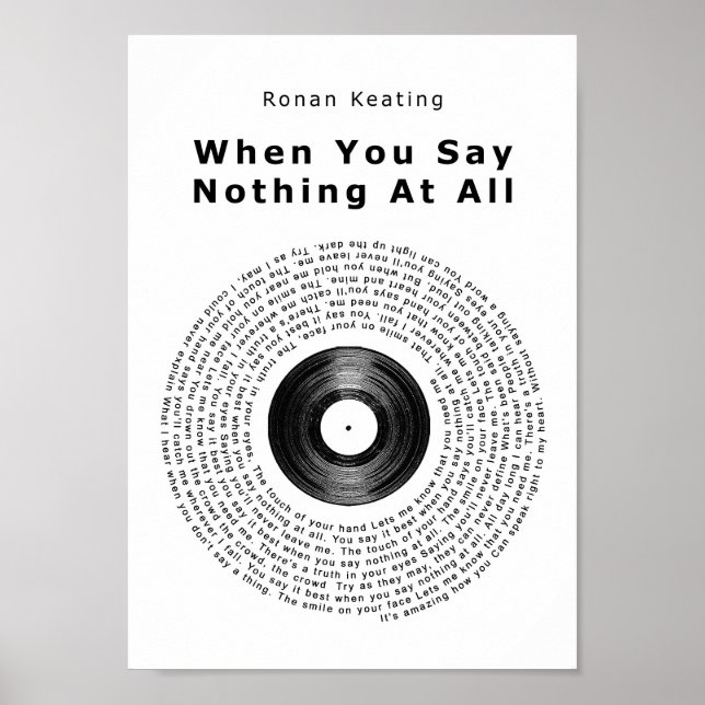 Poster Quand Tu Ne Dis Rien Du Tout, Vinyl Enregistrer La (Devant)