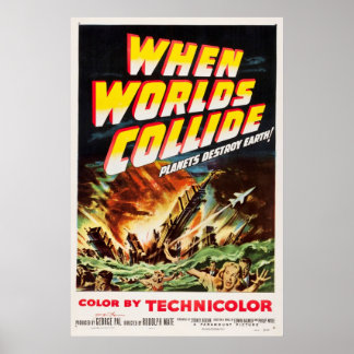 Poster Quand Worlds Collide 1951 Retro Sci Fi Film Classi