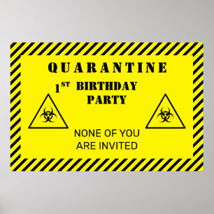 Poster Quarantine Anniversaire Fête Tout âge Personnalisé