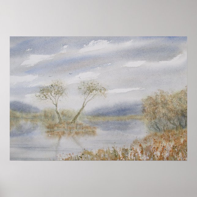 Poster Quarreling Trees Island Aquarelle Paysage (Devant)