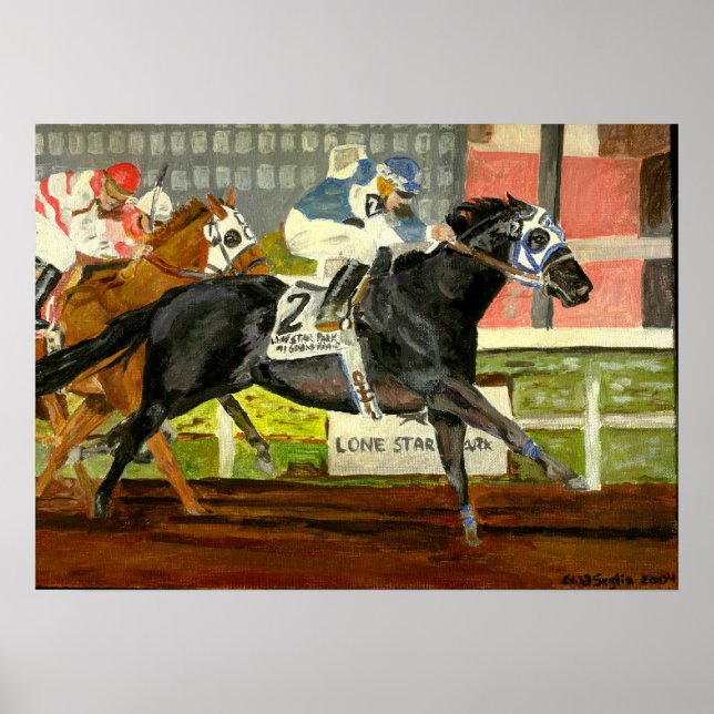 Poster Quarter Horse Racing Portrait (Devant)