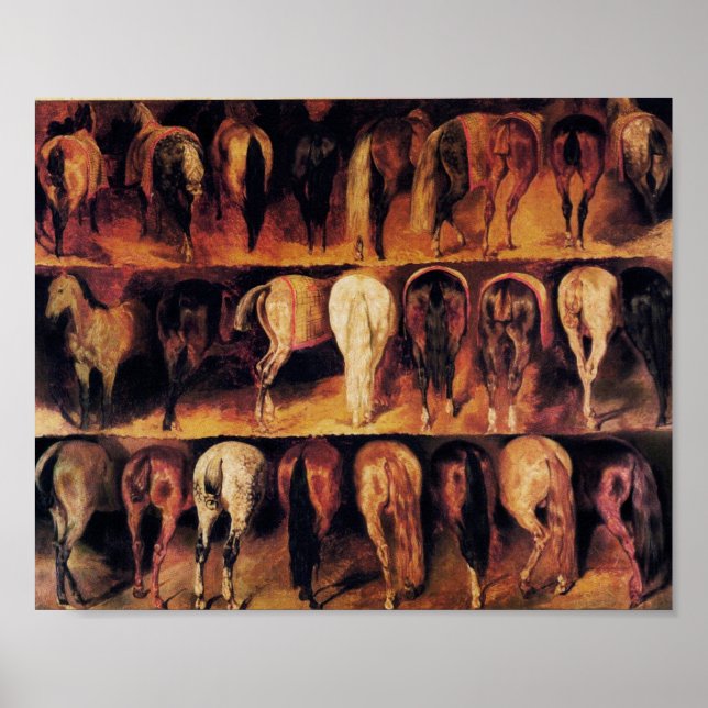 Poster Quartier arrière des chevaux, brun (Devant)