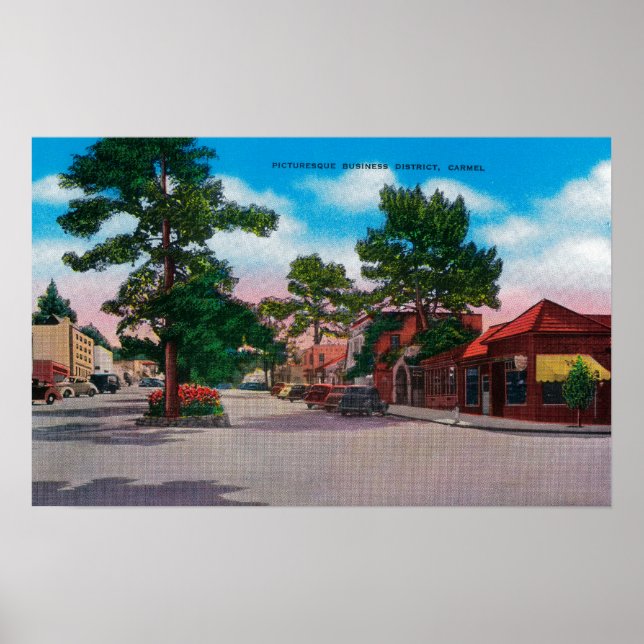 Poster Quartier d'affaires pittoresque, Carmel (Devant)