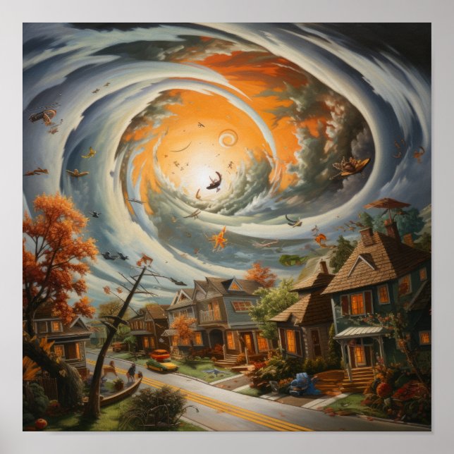 Poster Quartier dévastateur des frappes d'ouragan - Puiss (Devant)