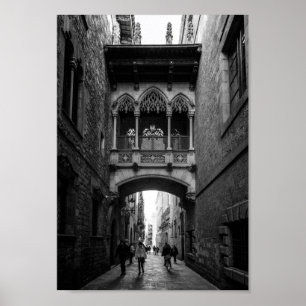 Poster Quartier gothique Architecture de Barcelone