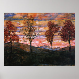 Poster Quatre arbres