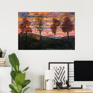 Poster Quatre arbres