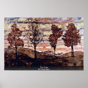 Poster Quatre Arbres De Schiele Egon