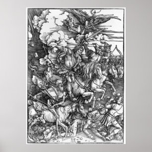 Poster Quatre cavaliers de l'Apocalypse - Albrecht Durer 
