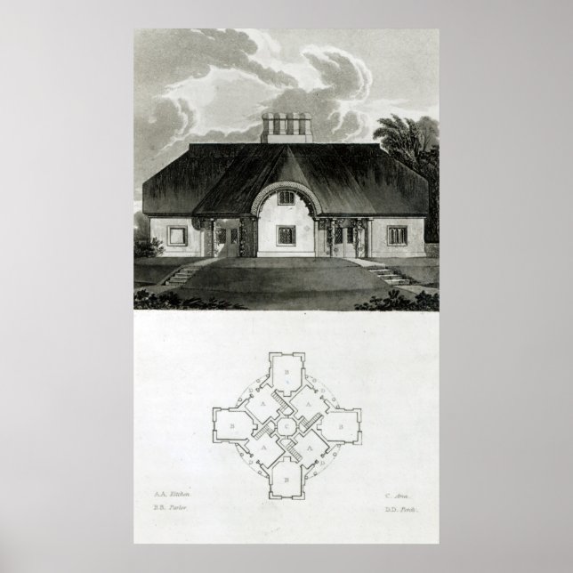 Poster Quatre Cottages, 1818 (Devant)
