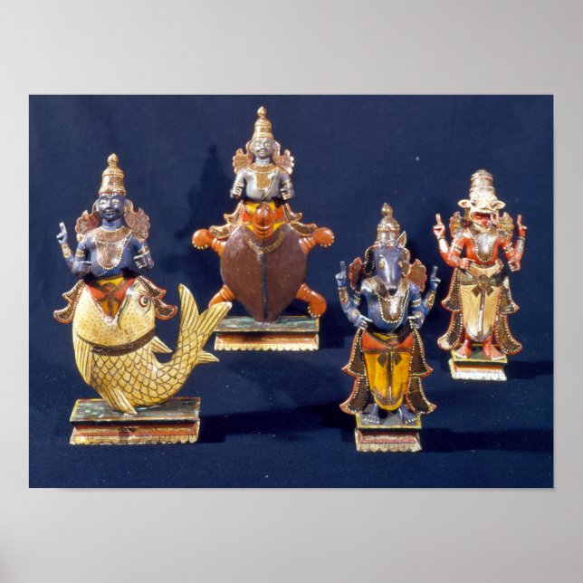 Poster Quatre des incarnations de Vishnu (Devant)