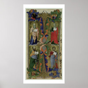 Poster Quatre évangélistes, XIVème siècle (vélin)