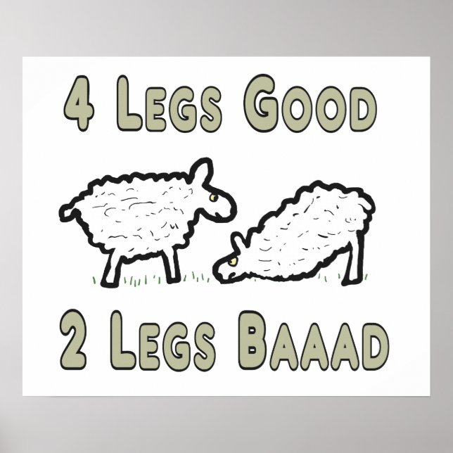 Poster Quatre Jambes Beau Mouton Drôle (Devant)