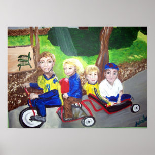 Poster "Quatre ont dirigé le vélo "
