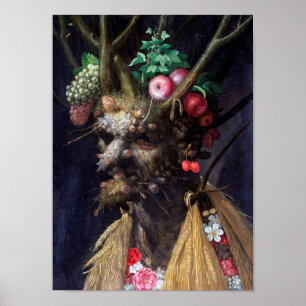 Poster Quatre saisons en une tête, Arcimboldo