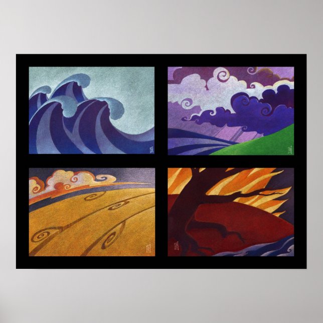 Poster Quatre saisons - Quatre éléments (Devant)