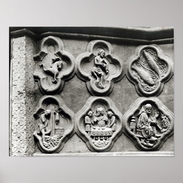 Poster Quatrefoils avec les signes du Zodiaque (Devant)