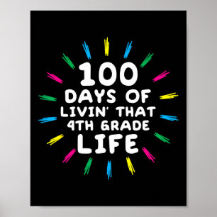 Poster Quatrième année 4e année 100 jours d'école