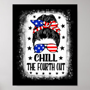 Poster Quatrième Sortie drôle Patriotique 4 juillet Femme