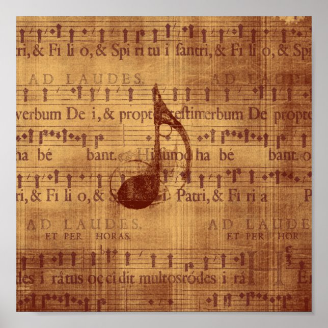 Poster Quaver/note musicale (Devant)