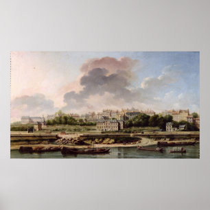Poster Quay et le village de Passy en 1757