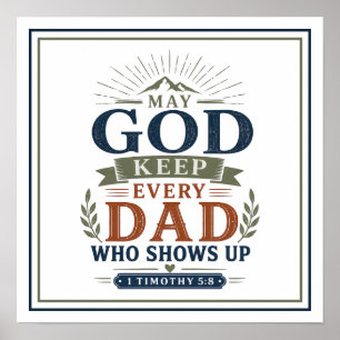 Poster Que Dieu garde chaque papa qui se présente Motivat