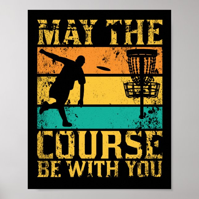 Poster Que Le Parcours Soit Avec Vous Retro Disc Golf Pré (Devant)