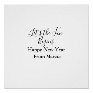 Poster que le plaisir commence bonne année nom année simp