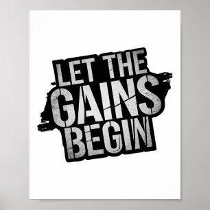 Poster Que les gains commencent Gymnase Bodybuilding Fitn