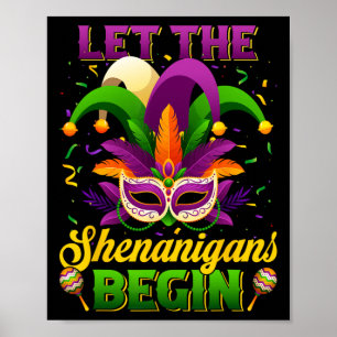 Poster Que Les Shenanigans Commencent Des Hommes Mardi Gr