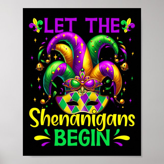 Poster Que Les Shenanigans Commencent Mardi Gras (Devant)