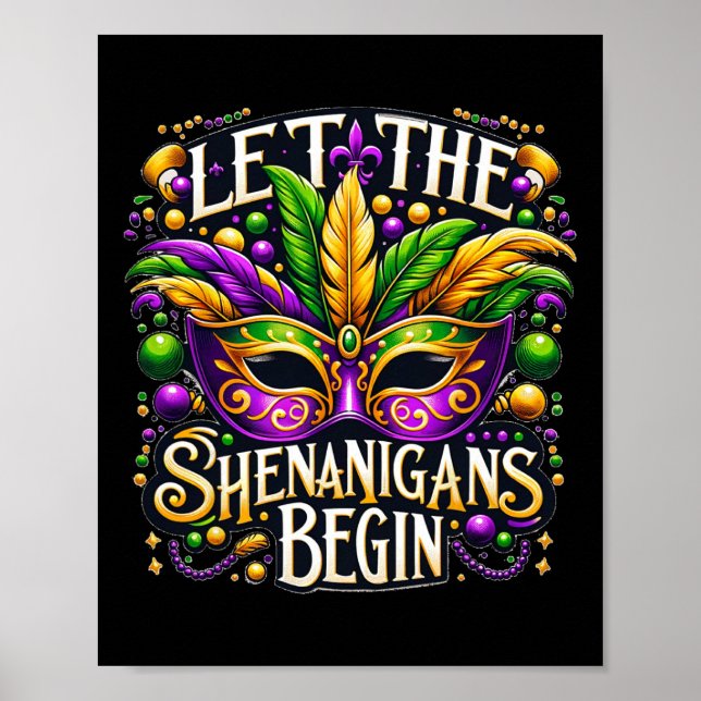 Poster Que Les Shenanigans Commencent Mardi Gras 8 (Devant)