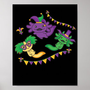 Poster Que Les Shenanigans Commencent Mardi Gras Axolotl