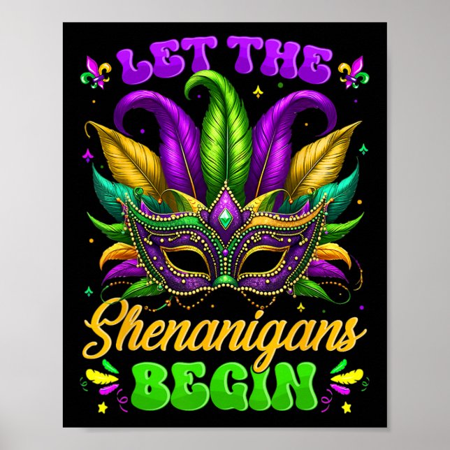 Poster Que Les Shenanigans Commencent Mardi Gras Chemises (Devant)