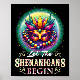 Poster Que Les Shenanigans Commencent Mardi Gras Pour Qui