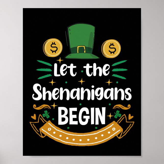 Poster Que les Shenanigans commencent St Patrick's Day (Devant)
